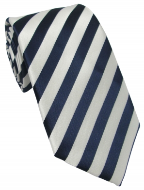 Navy and White Striped Tie Navy and White Striped Tie